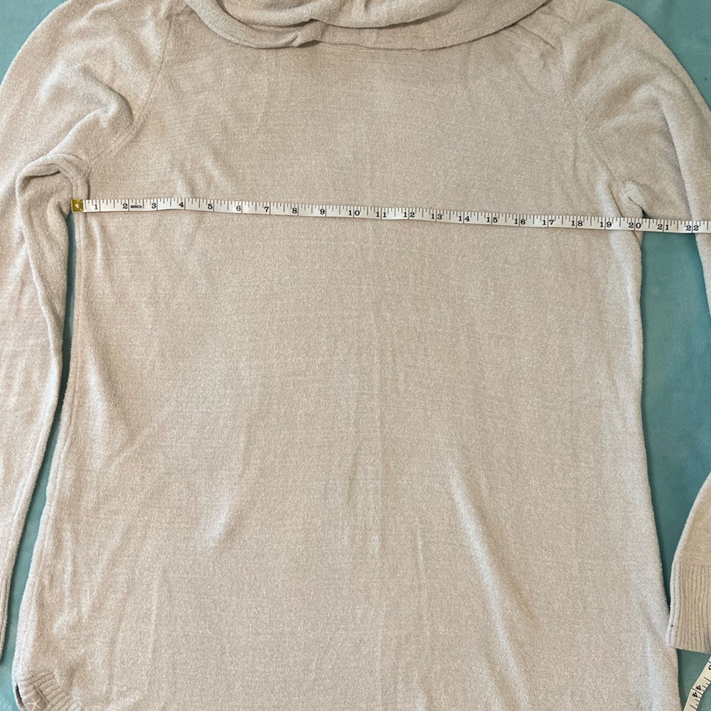 Barefoot Dreams Cozychic Ultra Lite funnel neck sweater Cream L